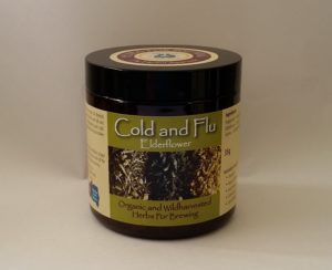 COLD & FLU Herbal Tea Elder Flower Yarrow & Peppermint for feverish conditions and easing colds.