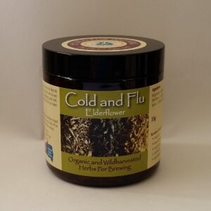 COLD & FLU Herbal Tea Elder Flower Yarrow & Peppermint for feverish conditions and easing colds.