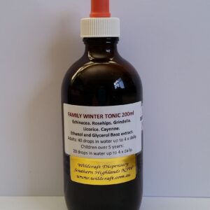 FAMILY WINTER TONIC 200ml Liquid herbal extract Echinacea. Rosehips. Grindelia. Licorice. Cayenne.