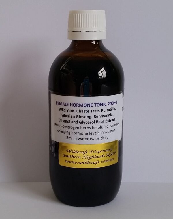 FEMALE HORMONE TONIC 200ml Liquid Herbal Extract Wild Yam. Chaste Tree. Pulsatilla. Ginseng. Rehmannia.