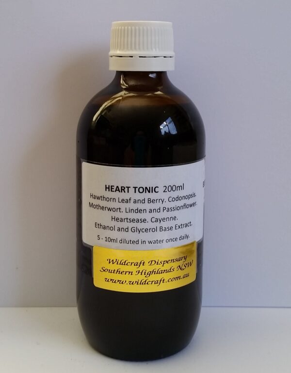 HEART TONIC 200ml Hawthorn Codonopsis Motherwort Linden Passionflower Heartsease Cayenne Liquid Herbal Extract